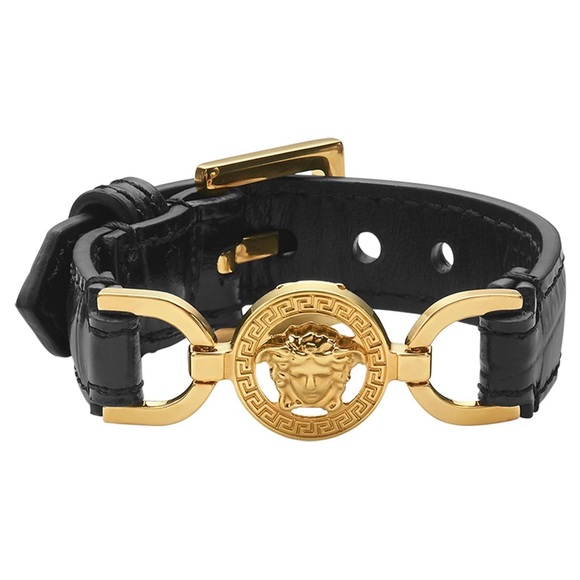 Versace Other - Versace NEW Medusa '95 Croc-Effect Leather Bracelet
